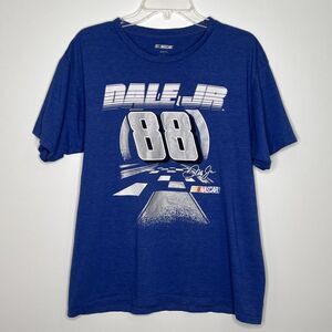 Dale Earnhardt Jr  Blue T-Shirt - Size L # 88 Nascar Short Sleeve Casual